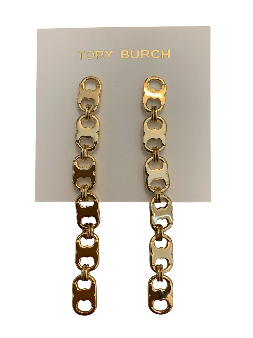Tory Burch Polished Gold Chain-Link Drop Earrings